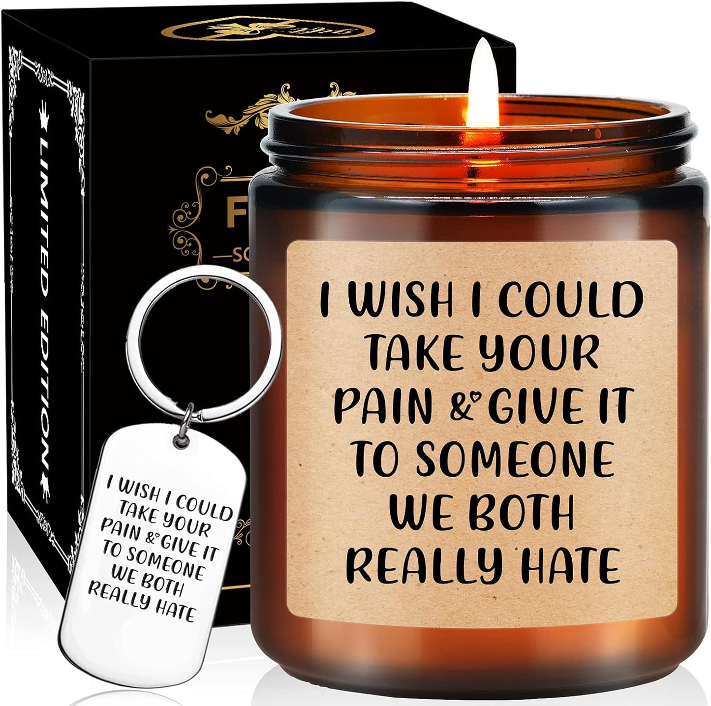Lavender Scented Candles with Keychain - Get Well Soon Gifts for Women - after Surgery Gifts for Women, Feel Better, Thinking of You, Grieving, Condolences, Cancer, Divorce Gifts for Women