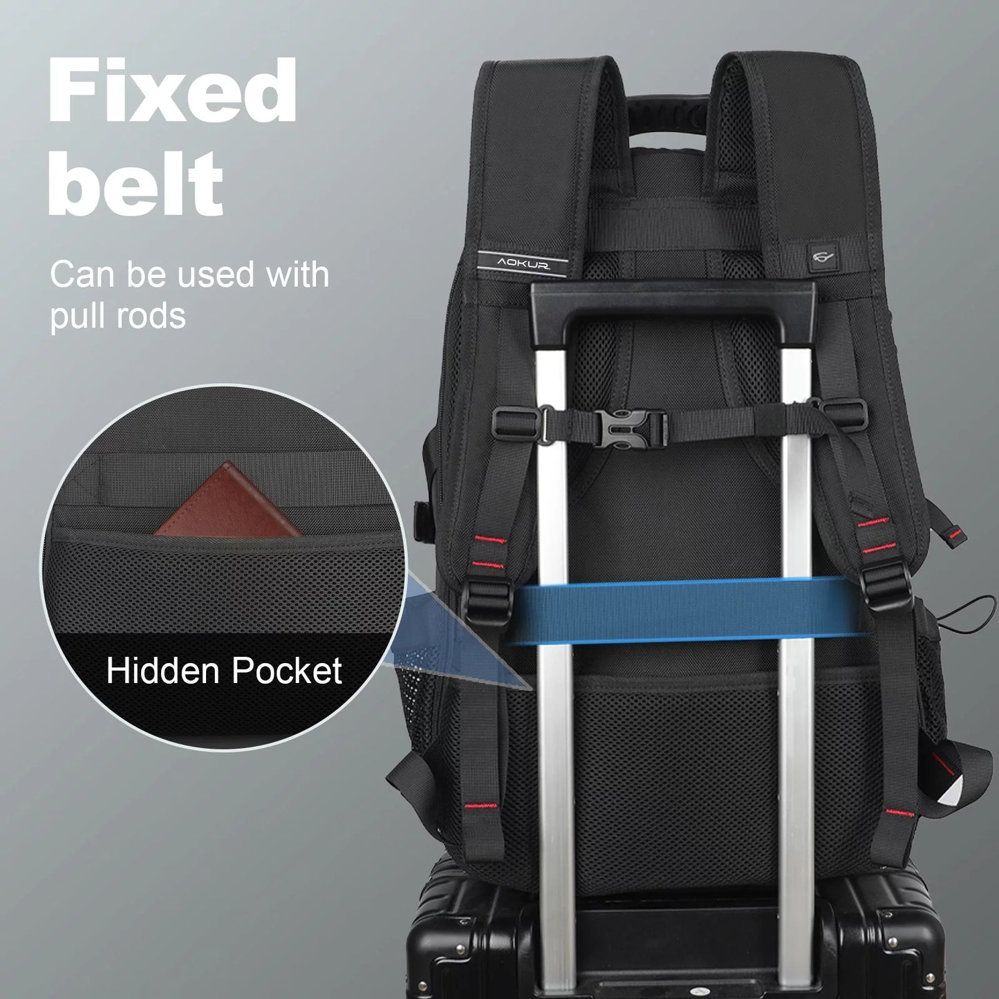 Travel Backpack for Men Women Fits 18.4 Inch Laptop with USB Charging Port, Extra Large 55L Expandable Hiking Backpack with Shoes Compartment & Wet Bag, Waterproof, Black