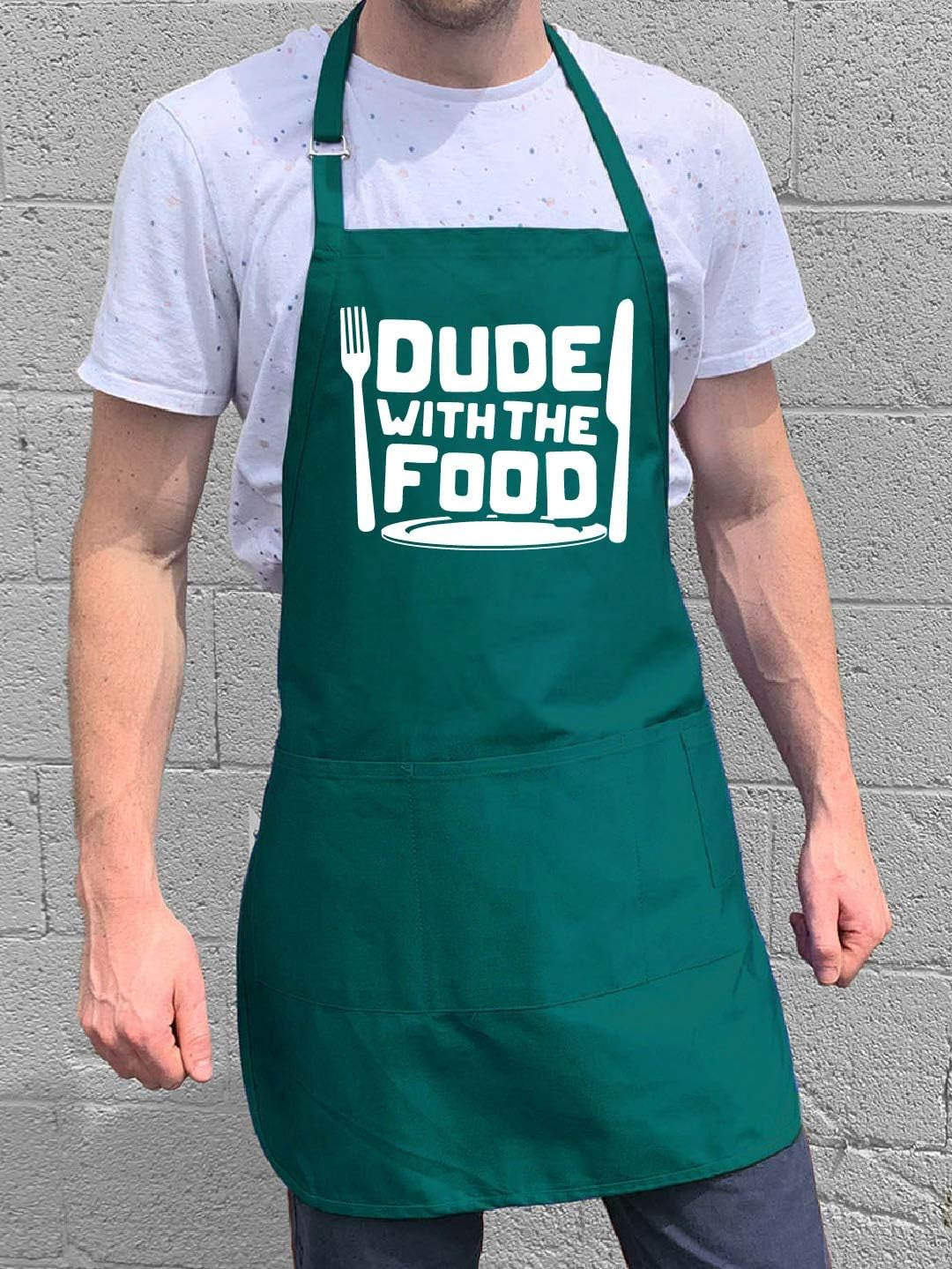 Dude with Food BBQ Grill Adjustable Apron for Men, One Size