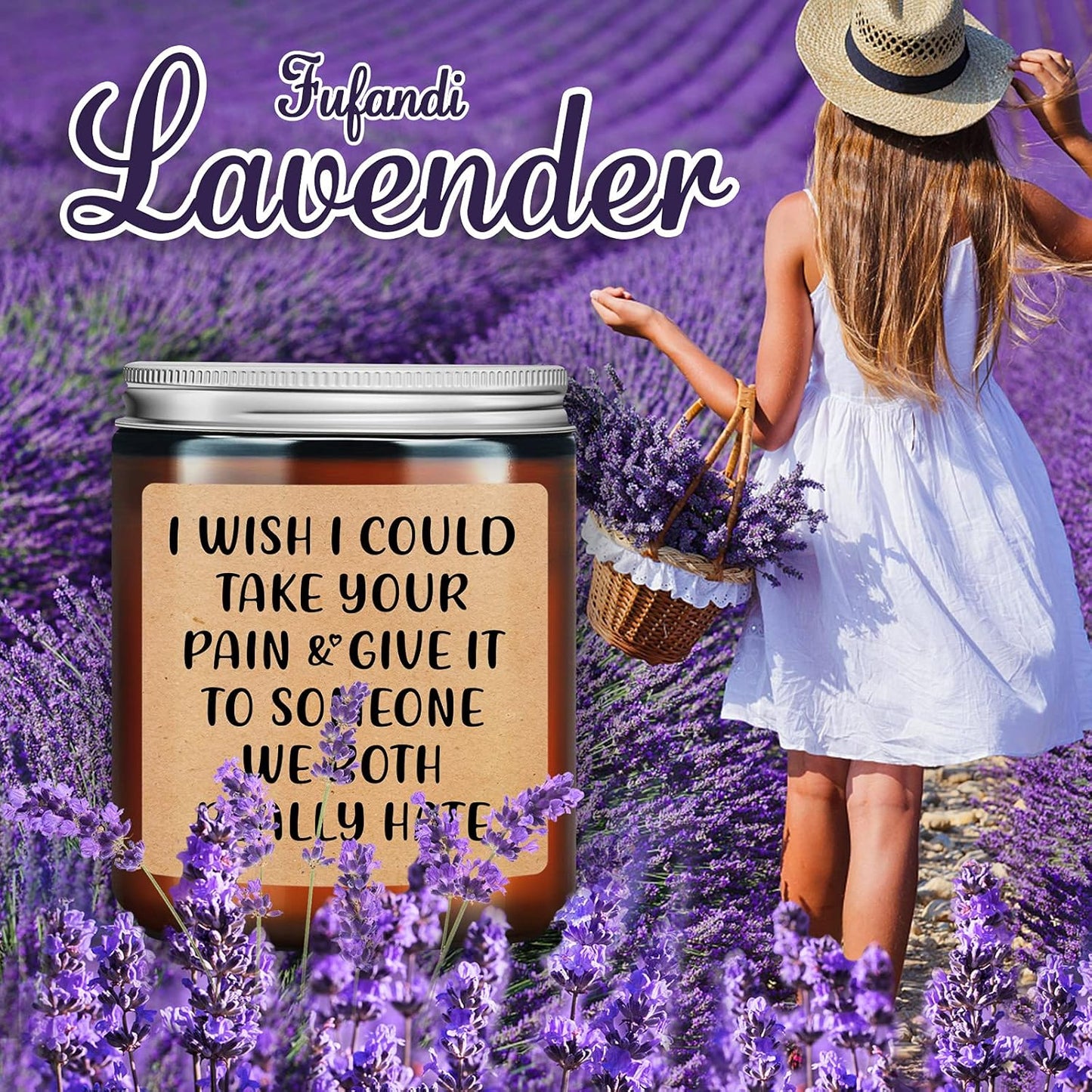 Lavender Scented Candles with Keychain - Get Well Soon Gifts for Women - after Surgery Gifts for Women, Feel Better, Thinking of You, Grieving, Condolences, Cancer, Divorce Gifts for Women