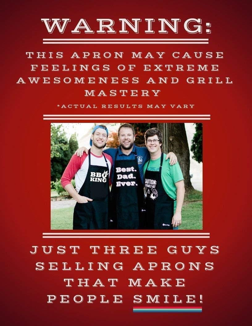 Dude with Food BBQ Grill Adjustable Apron for Men, One Size