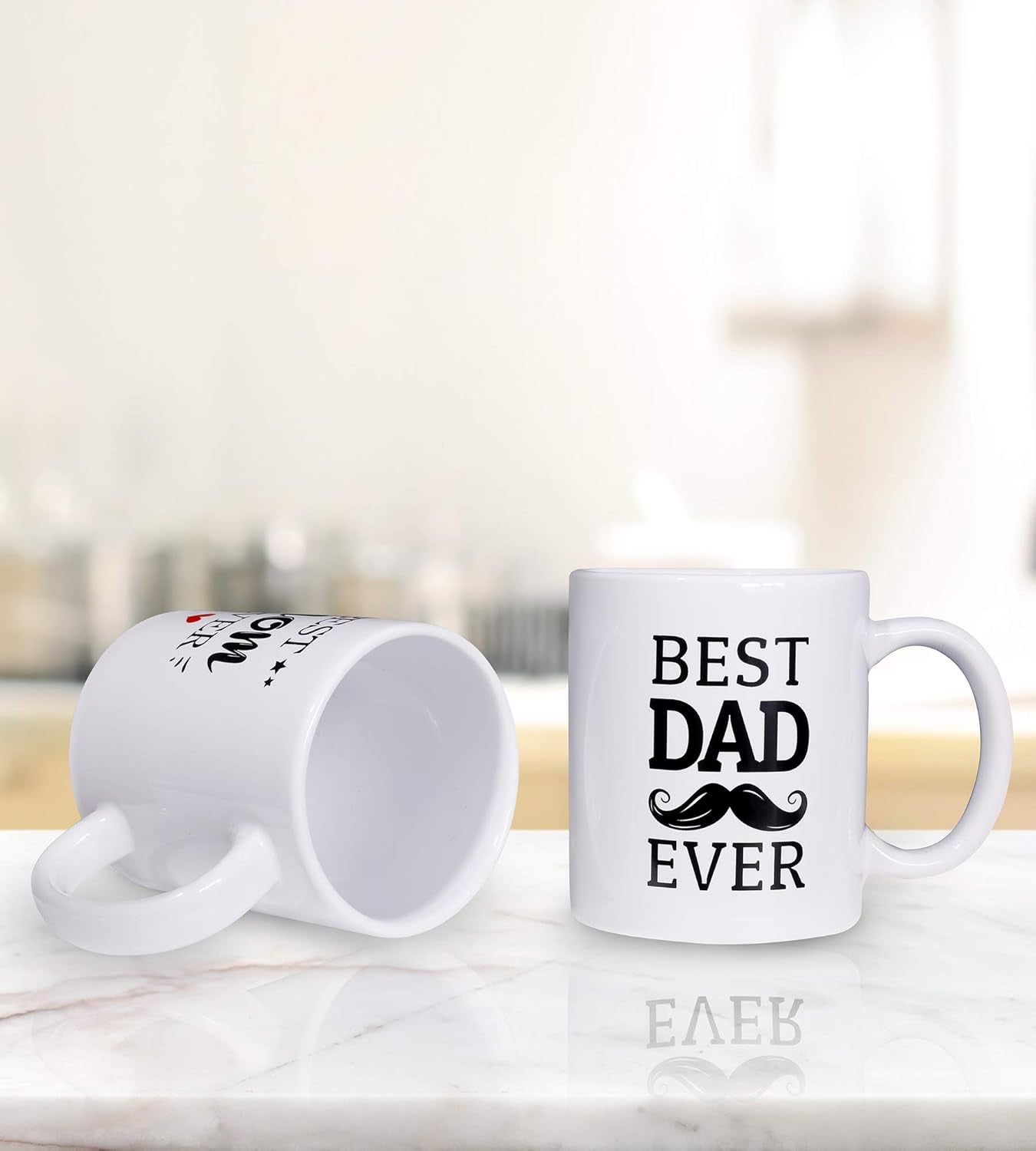 Best Dad Ever Mug, Dad Mug,Fathers Day Mug Gifts,11 Oz Microwavable White Ceramic Coffee Mug for Dad Father Papa Daddy,Novelty Cups Gifts Stuff Presents for Him New Father from Daughter Son Wife
