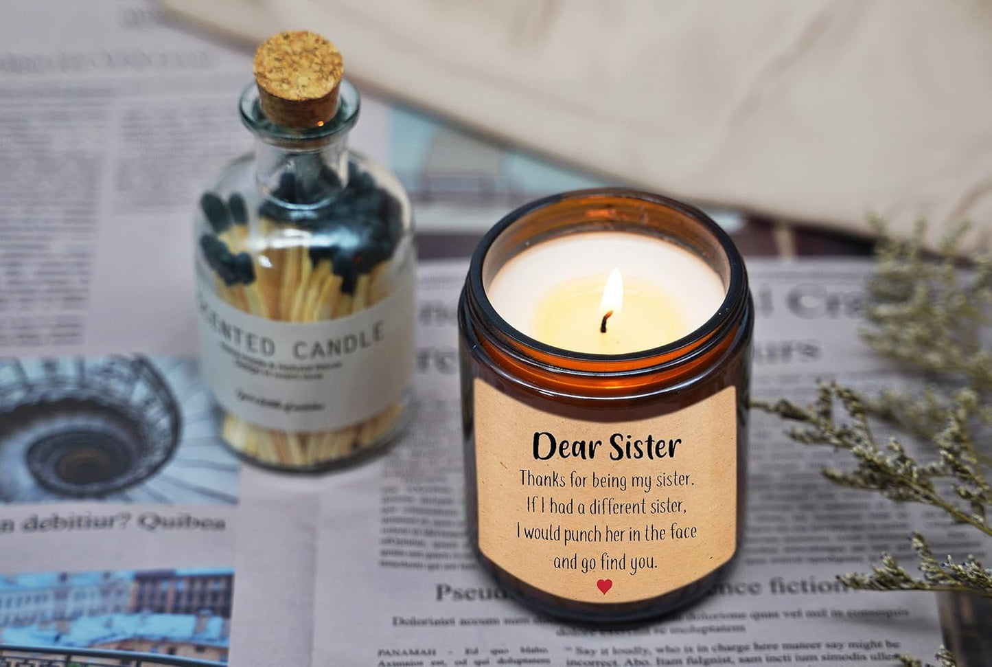 Sister Gifts from Sister - Sister Birthday Gifts from Sister, Big Sister, Little Sister, Little Girls, Sisters in Law - Friendship Mother'S Day Christmas Gifts for Women - Candle