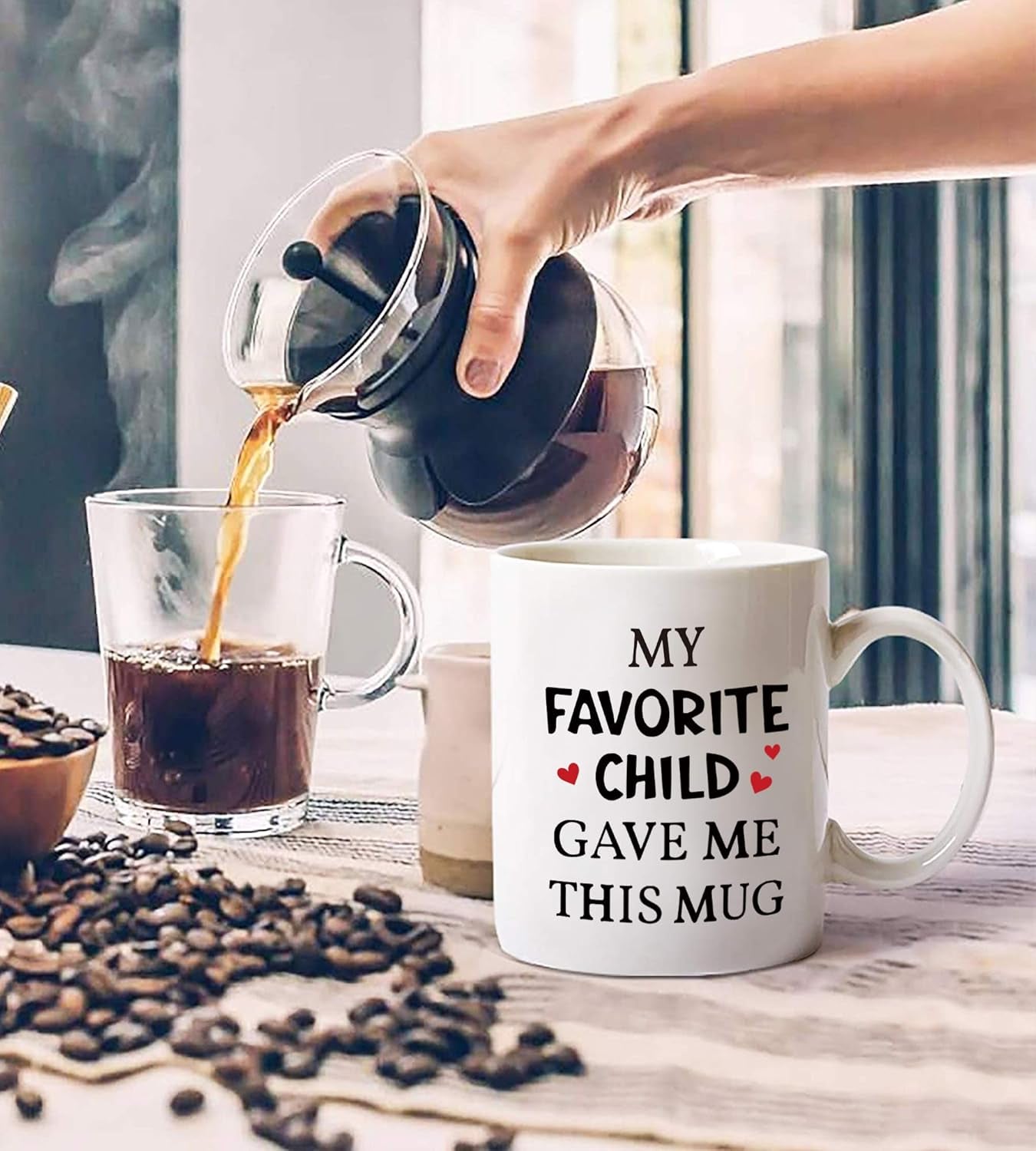 My Favorite Child Gave Me This Mug,Father'S Day & Mother'S Day Gifts for Mum Mother Grandma Dad Grandpa from Daughter Son Kids, Funny Coffee Mug Tea Cup,Novelty Birthday Gifts for Women Men&Her Him