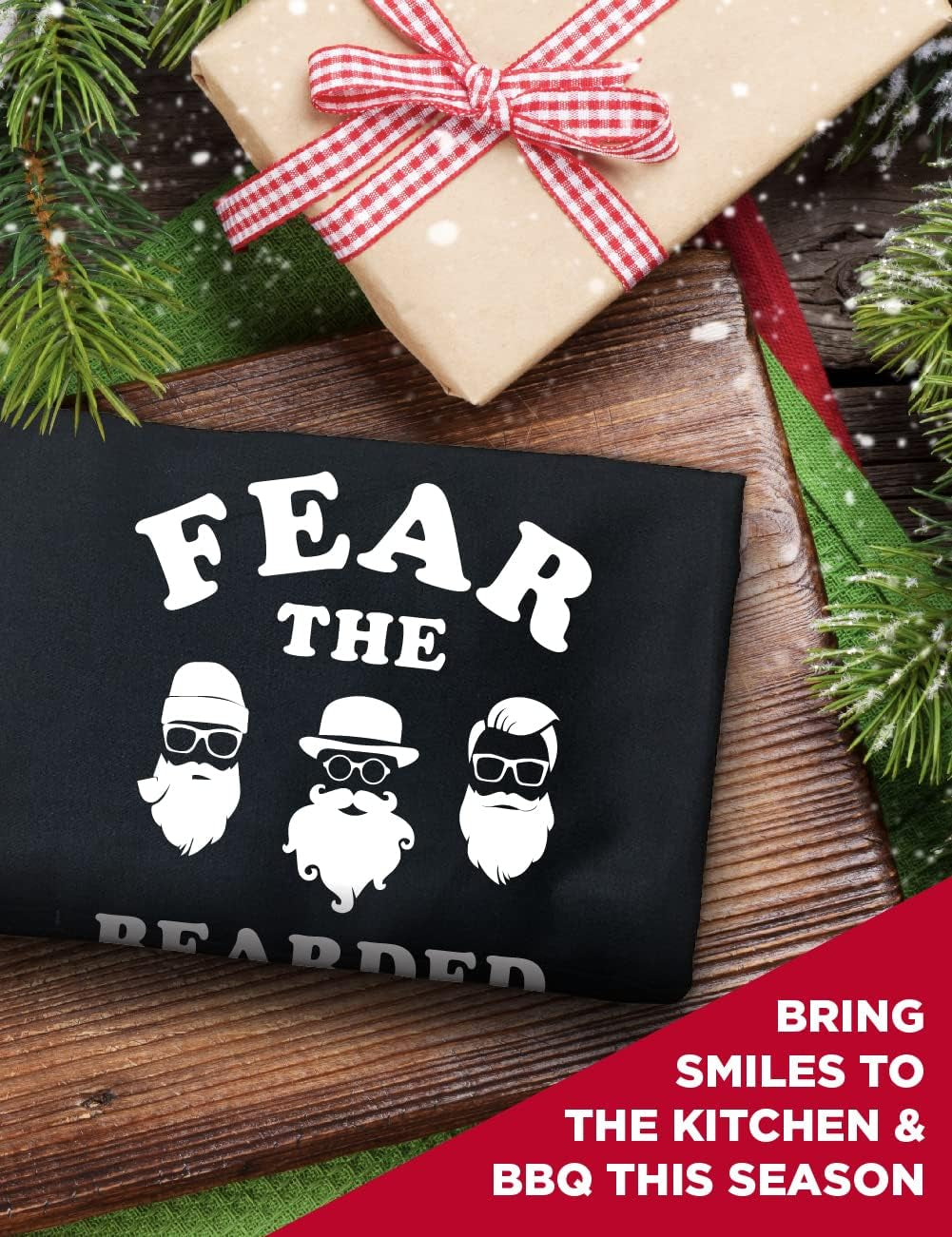 Fear the Bearded Chef Apron -Fun BBQ Apron- 1 Size Fits All Adjustable