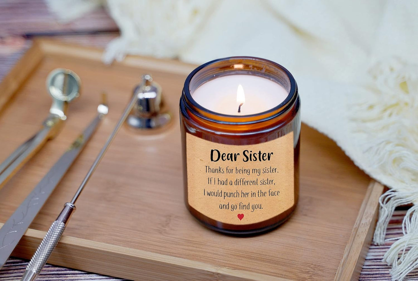 Sister Gifts from Sister - Sister Birthday Gifts from Sister, Big Sister, Little Sister, Little Girls, Sisters in Law - Friendship Mother'S Day Christmas Gifts for Women - Candle
