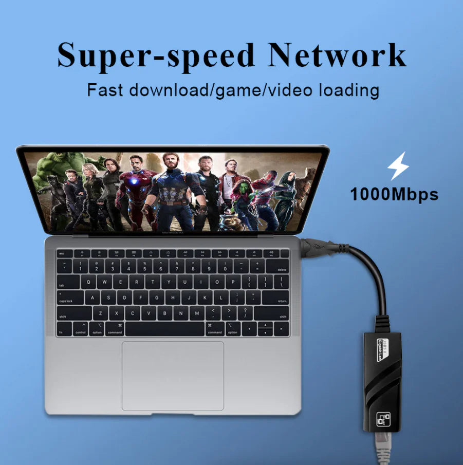 USB 3.0 Gigabit Ethernet LAN RJ45 1000Mbps Network Adapter for Windows PC Mac