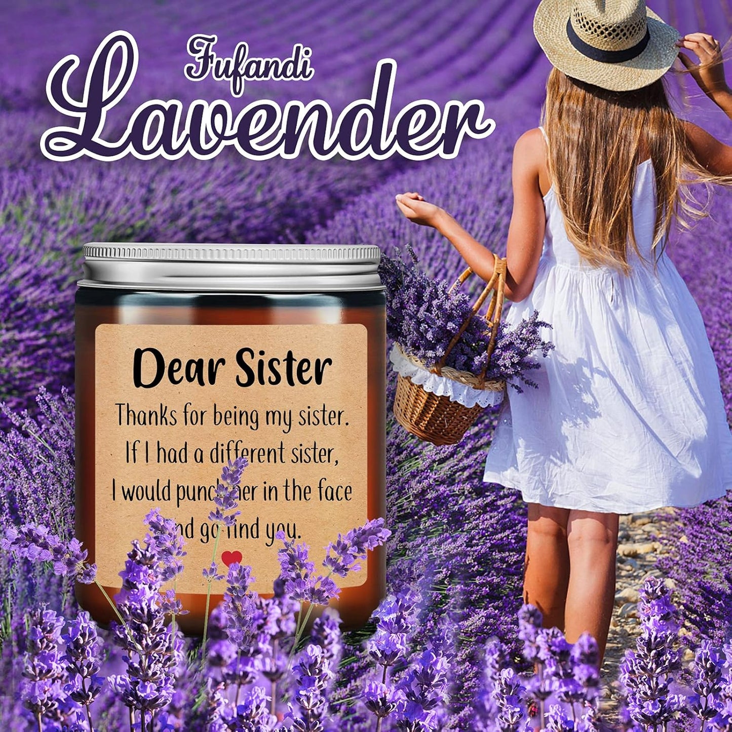 Sister Gifts from Sister - Sister Birthday Gifts from Sister, Big Sister, Little Sister, Little Girls, Sisters in Law - Friendship Mother'S Day Christmas Gifts for Women - Candle