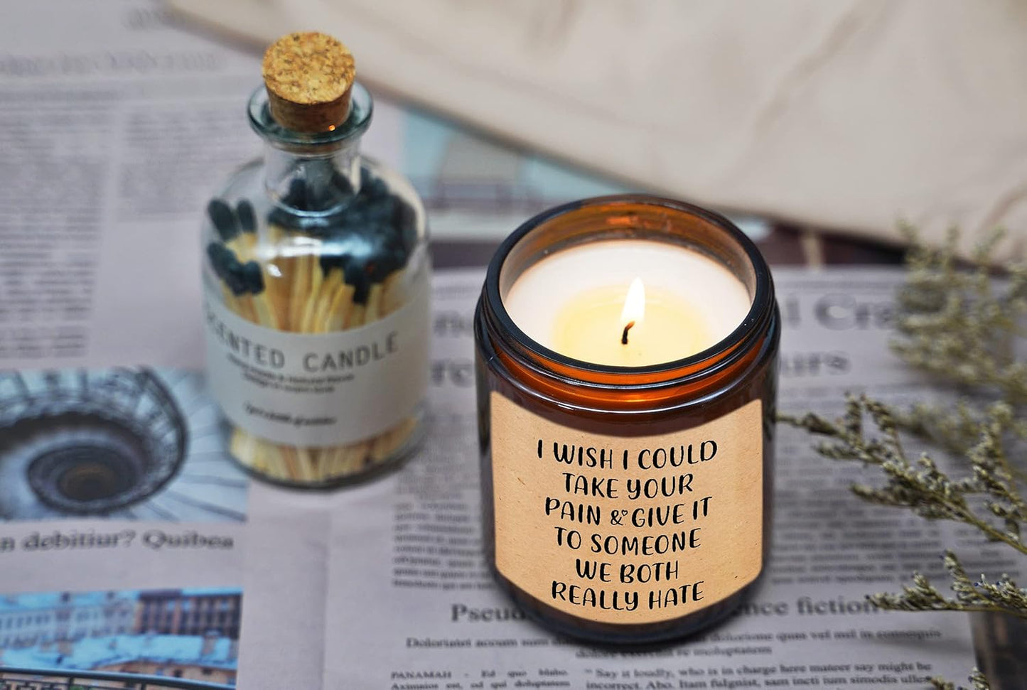 Lavender Scented Candles with Keychain - Get Well Soon Gifts for Women - after Surgery Gifts for Women, Feel Better, Thinking of You, Grieving, Condolences, Cancer, Divorce Gifts for Women