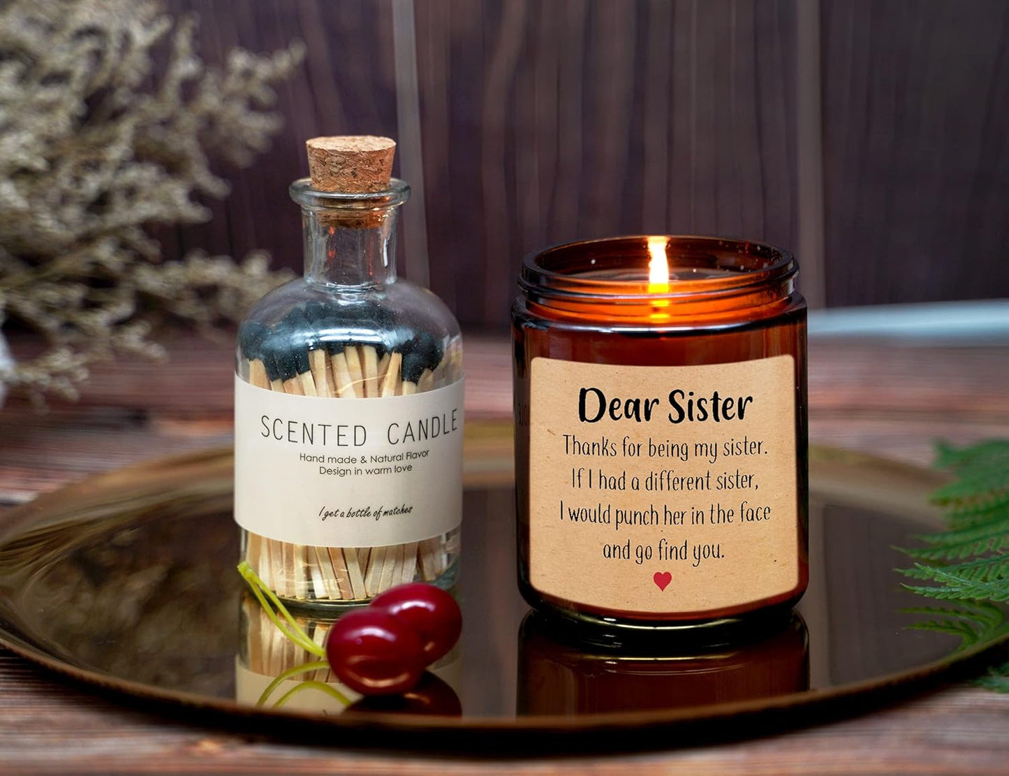 Sister Gifts from Sister - Sister Birthday Gifts from Sister, Big Sister, Little Sister, Little Girls, Sisters in Law - Friendship Mother'S Day Christmas Gifts for Women - Candle