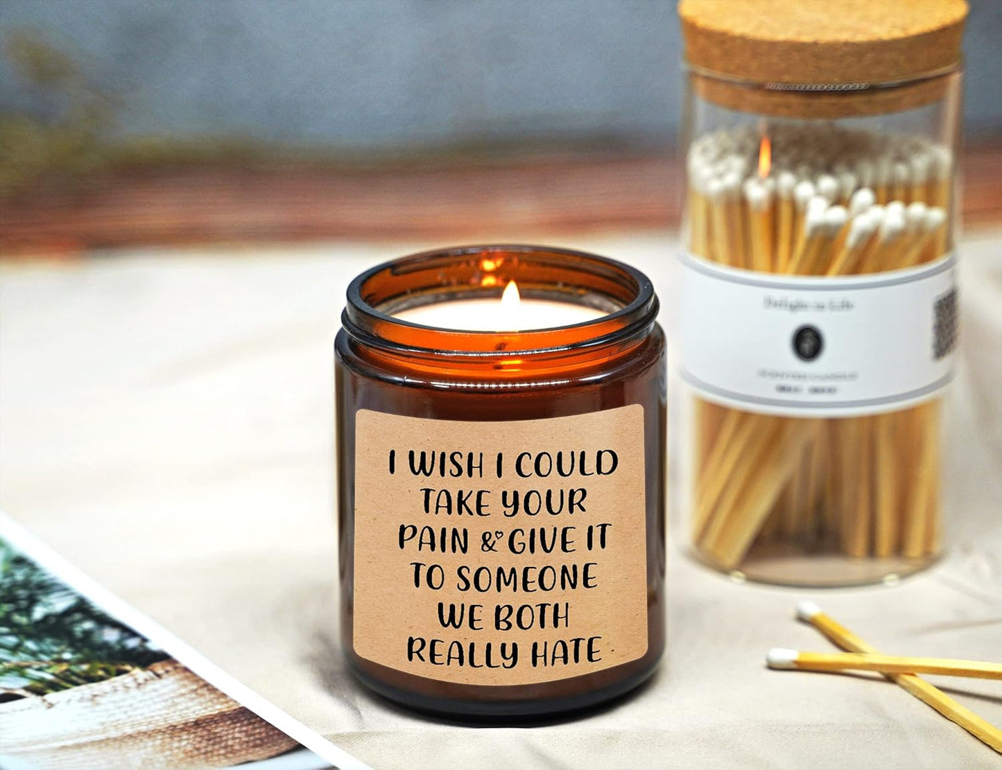Lavender Scented Candles with Keychain - Get Well Soon Gifts for Women - after Surgery Gifts for Women, Feel Better, Thinking of You, Grieving, Condolences, Cancer, Divorce Gifts for Women