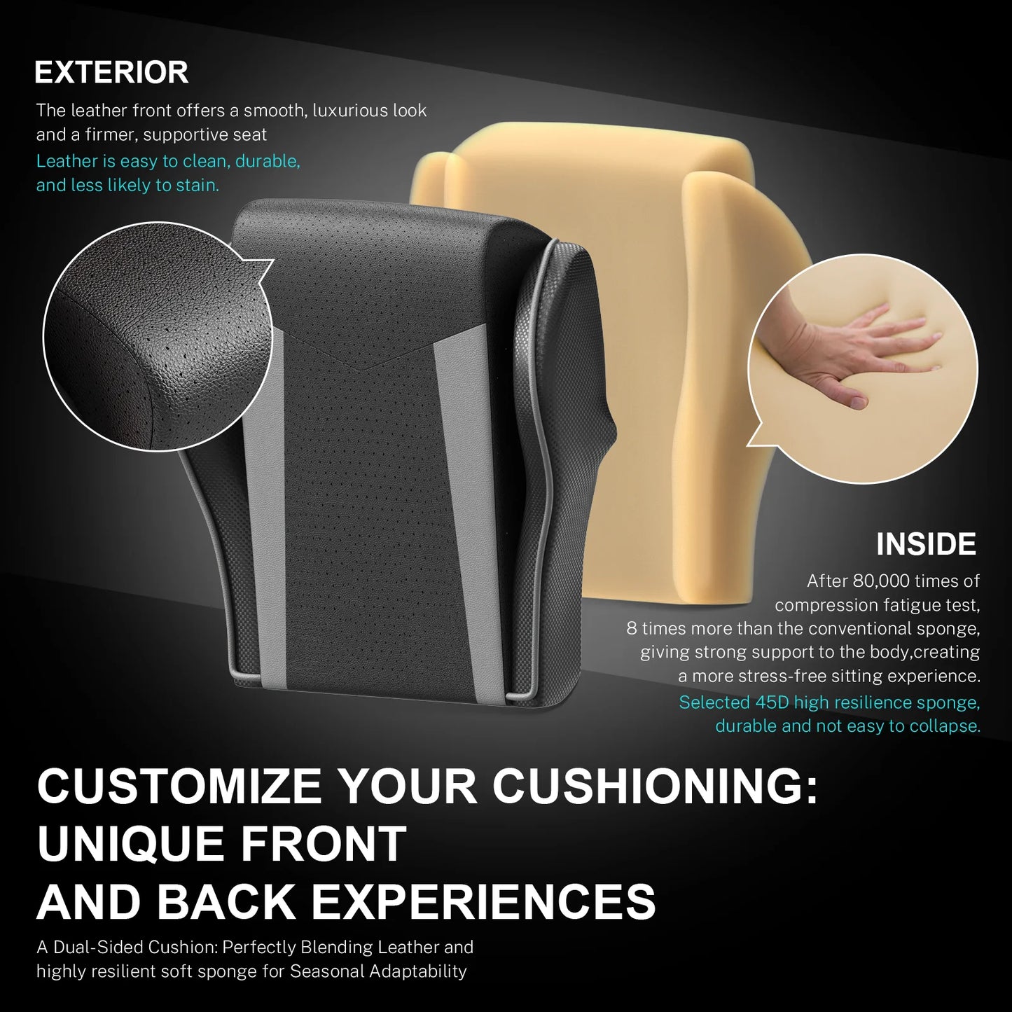 Gaming Chair with Footrest and Ergonomic Massage Lumbar Pillow PU Leather Office Chair, Gray