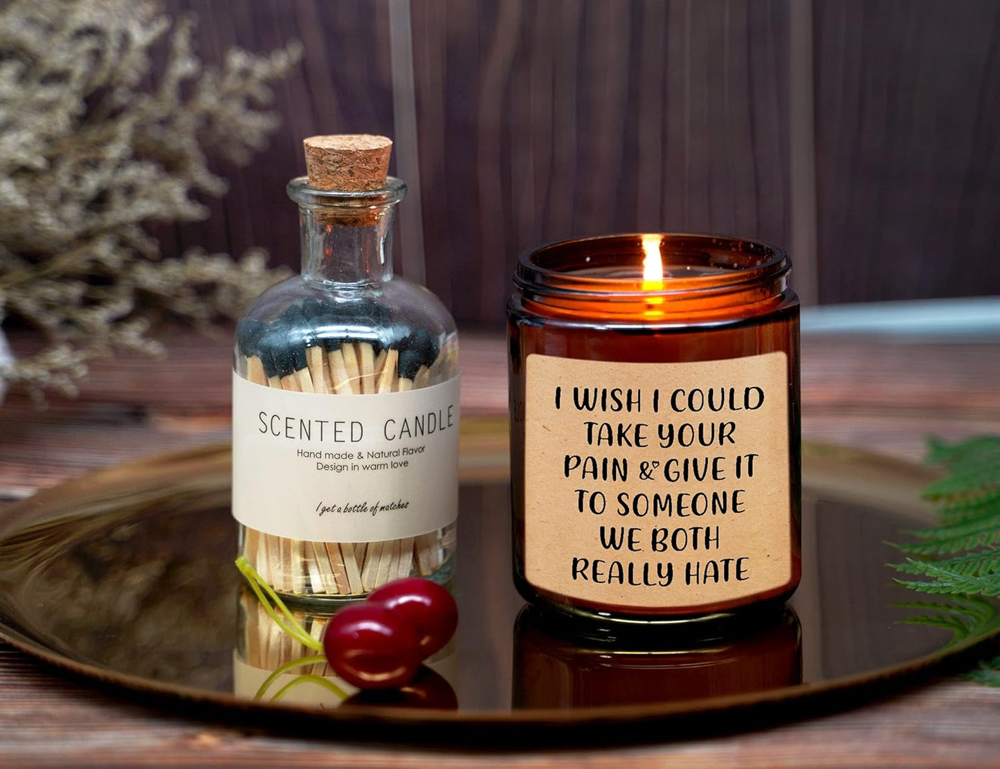 Lavender Scented Candles with Keychain - Get Well Soon Gifts for Women - after Surgery Gifts for Women, Feel Better, Thinking of You, Grieving, Condolences, Cancer, Divorce Gifts for Women