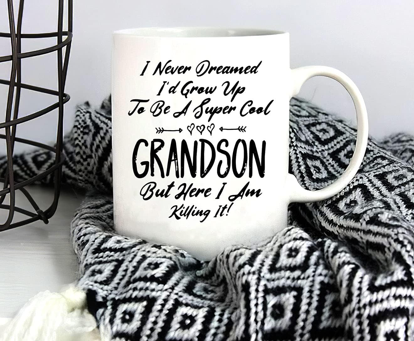 Fathers Day 2021 Gifts Mug, I Never Dreamed I'D Grow up to Be a Su per Cool Grandson but Here I Am Kill Ing It, Father'S Day Gift Coffee Mug Tea Cup White 11 Oz 15 Oz Ceramic Mug 15Oz (White;15Oz)