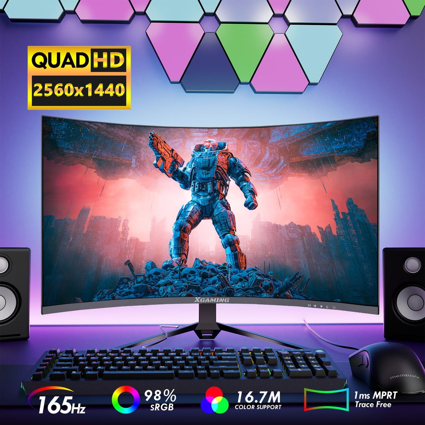 27-Inch QHD 165Hz Gaming Monitor - 1440P, 1ms Response, Free Sync, DP & HDMI - Ultimate Gaming Experience!