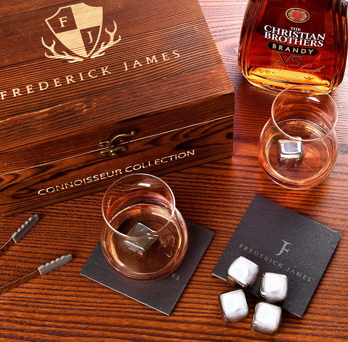 Whiskey Glasses Set of 2 - with Glencairn Whiskey Glass - Whiskey Gifts for Men I Whiskey Stones Gift Set for Men Including Canadian Glass, Cooling Stones & Coasters