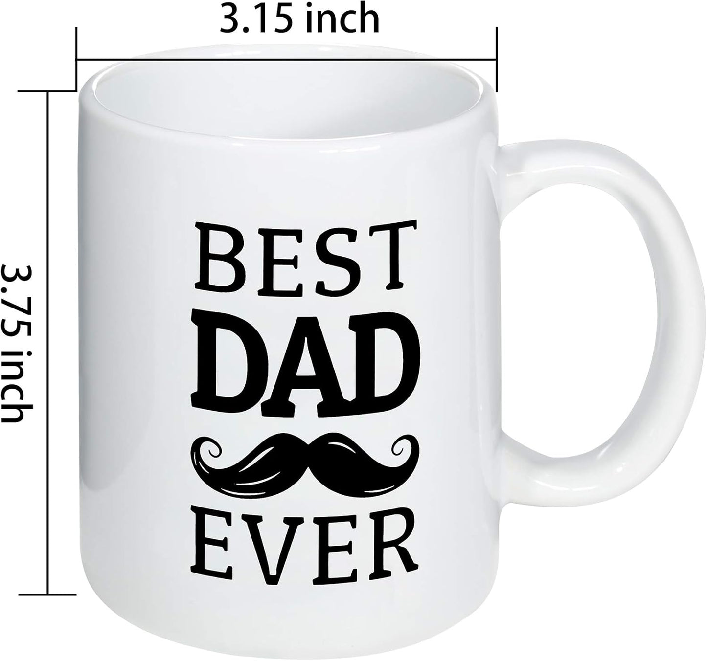 Best Dad Ever Mug, Dad Mug,Fathers Day Mug Gifts,11 Oz Microwavable White Ceramic Coffee Mug for Dad Father Papa Daddy,Novelty Cups Gifts Stuff Presents for Him New Father from Daughter Son Wife