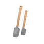 2Pcs/Set White Silicone Cream Spatula Non-Stick Pastry Blenders Wood Handle Chocolate Butter Baking Scraper Kitchen Cake Mixer