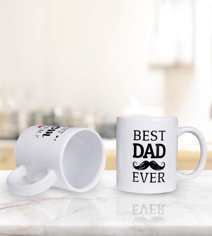 Best Dad Ever Mug, Dad Mug,Fathers Day Mug Gifts,11 Oz Microwavable White Ceramic Coffee Mug for Dad Father Papa Daddy,Novelty Cups Gifts Stuff Presents for Him New Father from Daughter Son Wife