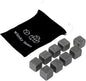 Whiskey Stones Gift Set W/ 9 Granite Whiskey Rocks Bag Reusable Cooling Ice Cubes Chill Your Scotch & Cold Drinks|Packed in Elegant… (Black)