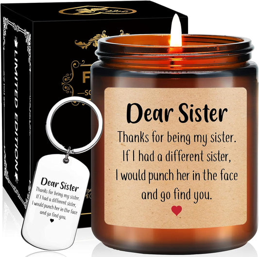 Sister Gifts from Sister - Sister Birthday Gifts from Sister, Big Sister, Little Sister, Little Girls, Sisters in Law - Friendship Mother'S Day Christmas Gifts for Women - Candle