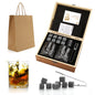 Whiskey Stones Gift Set - Whiskey Glass Set of 2 - Granite Chilling Whiskey Rocks - Scotch Bourbon Whiskey Glass Gift Box Set - Best Drinking Gifts for Men Dad Husband Birthday Party Holiday Present