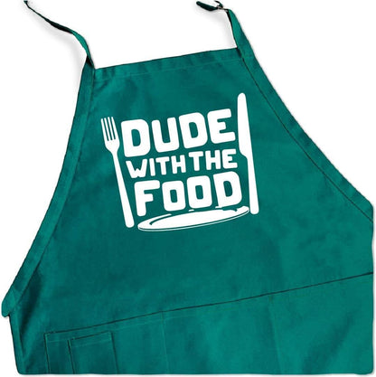 Dude with Food BBQ Grill Adjustable Apron for Men, One Size