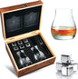 Whiskey Glasses Set of 2 - with Glencairn Whiskey Glass - Whiskey Gifts for Men I Whiskey Stones Gift Set for Men Including Canadian Glass, Cooling Stones & Coasters