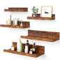 Floating Shelves,  Wood Shelf Wall Mounted, Set of 5, Multiple Sizes, Brown