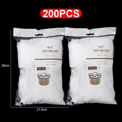 50-200Pcs Disposable Kitchen Sink Filter Sewer Drain Anti-Blocking Garbage Bag Pool Leak Mesh Bag Mesh Strainer Sink Garbage Net