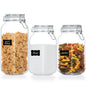 3 PCS Airtight Glass Jars with Lids,  3 PCS Food Storage Canister, Square Mason Jar Containers, 78Oz*1+50Oz*2