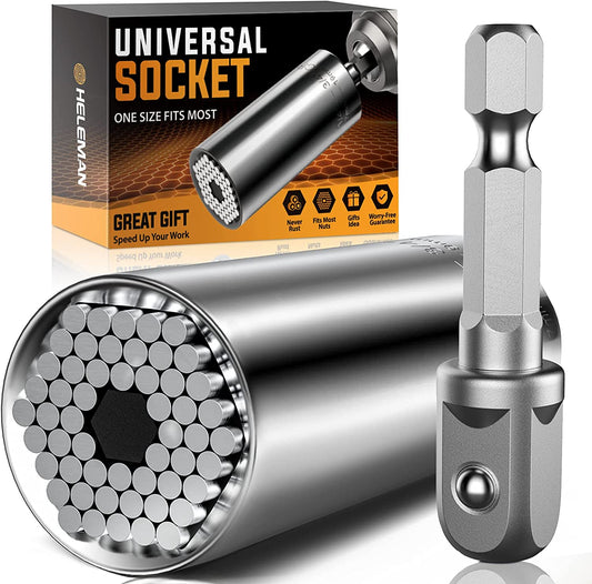 Valentines Day Gifts for Him Boyfriend Super Universal Socket Tools Gifts for Men: Socket Set with Power Drill Adapter (7-19 MM) Cool Stuff Gadgets Women Dad Gifts Husband Valentines Day Gifts Basket