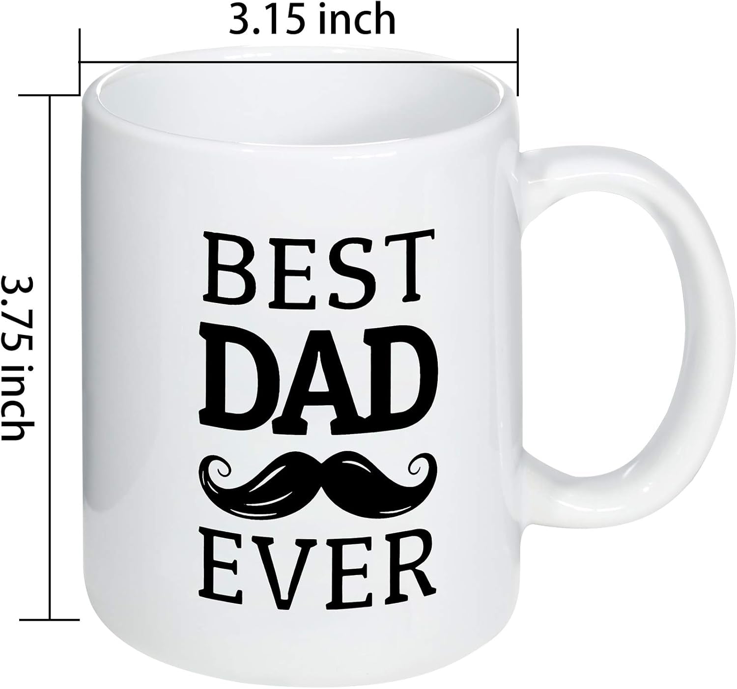 Best Dad Ever Mug, Dad Mug,Fathers Day Mug Gifts,11 Oz Microwavable White Ceramic Coffee Mug for Dad Father Papa Daddy,Novelty Cups Gifts Stuff Presents for Him New Father from Daughter Son Wife